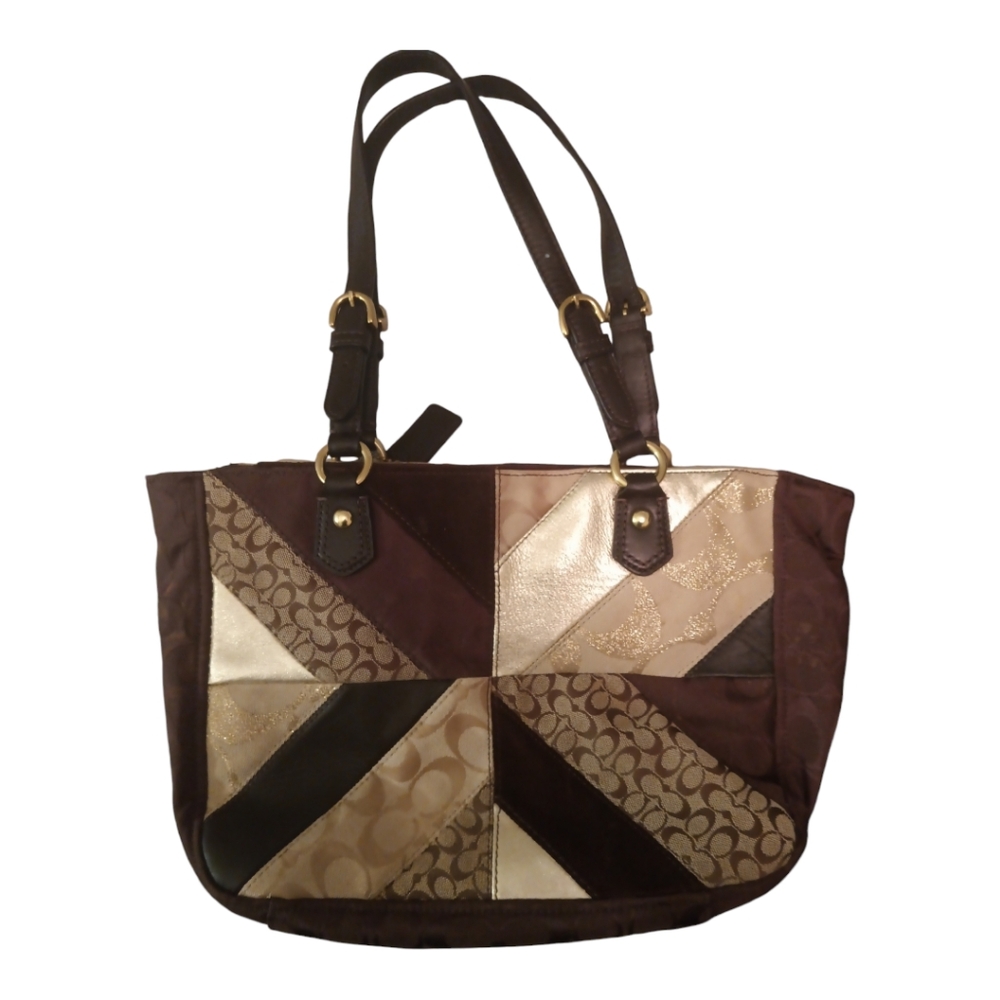 Coach vintage patchwork handbag.